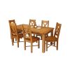 Country Oak 230cm Extending Oak Table and 6 Grasmere Timber Seat Chair Set - 4