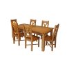 Country Oak 230cm Extending Oak Table and 6 Grasmere Timber Seat Chair Set - 5