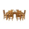 Country Oak 230cm Extending Oak Table and 6 Grasmere Timber Seat Chair Set - 8