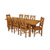 Country Oak 230cm Extending Oak Table and 8 Grasmere Timber Seat Chair Set - 2