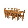 Country Oak 230cm Extending Oak Table and 8 Grasmere Timber Seat Chair Set - 4