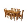 Country Oak 230cm Extending Oak Table and 8 Grasmere Timber Seat Chair Set - 5