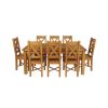 Country Oak 230cm Extending Oak Table and 8 Grasmere Timber Seat Chair Set - 6