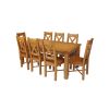 Country Oak 230cm Extending Oak Table and 8 Grasmere Timber Seat Chair Set - 7