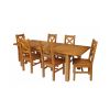 Country Oak 230cm Extending Oak Table and 6 Windermere Timber Seat Chair Set - 2