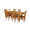 Country Oak 230cm Extending Oak Table and 6 Windermere Timber Seat Chair Set - 4