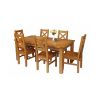 Country Oak 230cm Extending Oak Table and 6 Windermere Timber Seat Chair Set - 6