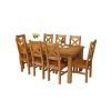 Country Oak 230cm Extending Oak Table and 8 Windermere Timber Seat Chair Set - 5