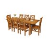Country Oak 230cm Extending Oak Table and 8 Windermere Timber Seat Chair Set - 6