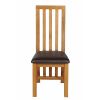 Dorchester Slatted Back Oak Dining Chair Brown Leather Pad - SPRING MEGA DEAL - 5 LEFT IN STOCK - 5