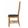 Dorchester Slatted Back Oak Dining Chair Brown Leather Pad - SPRING MEGA DEAL - 5 LEFT IN STOCK - 6