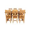 Country Oak 230cm Cross Leg Oval Table and 6 Grasmere Timber Seat Chairs - 3
