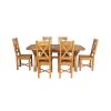 Country Oak 230cm Cross Leg Oval Table and 6 Grasmere Timber Seat Chairs - 4