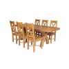 Country Oak 230cm Cross Leg Oval Table and 6 Grasmere Timber Seat Chairs - 2