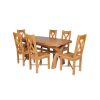 Country Oak 230cm Cross Leg Oval Table and 6 Grasmere Timber Seat Chairs - 6