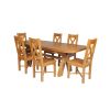 Country Oak 230cm Cross Leg Oval Table and 6 Grasmere Timber Seat Chairs - 8