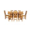Country Oak 230cm Cross Leg Oval Table and 8 Grasmere Timber Seat Chairs - 5