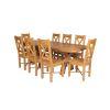 Country Oak 230cm Cross Leg Oval Table and 8 Grasmere Timber Seat Chairs - 3