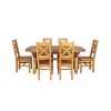 Country Oak 230cm Cross Leg Oval Table and 6 Windermere Timber Seat Chairs - 3