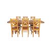 Country Oak 230cm Cross Leg Oval Table and 6 Windermere Timber Seat Chairs - 5