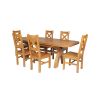 Country Oak 230cm Cross Leg Oval Table and 6 Windermere Timber Seat Chairs - 7