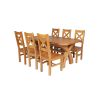 Country Oak 230cm Cross Leg Oval Table and 6 Windermere Timber Seat Chairs - 9