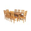 Country Oak 230cm Cross Leg Oval Table and 8 Windermere Timber Seat Chairs - 6