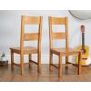 Country Oak 230cm Cross Leg Oval Table and 6 Chester Timber Seat Chair - 10