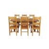 Country Oak 230cm Cross Leg Oval Table and 6 Chester Timber Seat Chair - 6