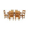 Country Oak 230cm Cross Leg Oval Table and 6 Chester Timber Seat Chair - 3