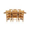 Country Oak 230cm Cross Leg Oval Table and 6 Chester Timber Seat Chair - 4