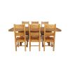 Country Oak 230cm Cross Leg Oval Table and 6 Chester Timber Seat Chair - 4