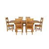 Country Oak 230cm Cross Leg Oval Table and 6 Chester Timber Seat Chair - 5