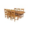 Country Oak 230cm Cross Leg Oval Table and 6 Chester Timber Seat Chair - 2