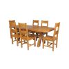 Country Oak 230cm Cross Leg Oval Table and 6 Chester Timber Seat Chair - 7
