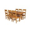 Country Oak 230cm Cross Leg Oval Table and 6 Chester Timber Seat Chair - 8