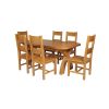 Country Oak 230cm Cross Leg Oval Table and 6 Chester Timber Seat Chair - 9