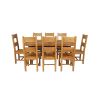 Country Oak 230cm Cross Leg Oval Table and 8 Chester Timber Seat Chairs - 4