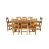 Country Oak 230cm Cross Leg Oval Table and 8 Chester Timber Seat Chairs - 3