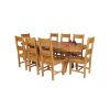 Country Oak 230cm Cross Leg Oval Table and 8 Chester Timber Seat Chairs - 2