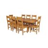 Country Oak 230cm Cross Leg Oval Table and 8 Chester Timber Seat Chairs - 5