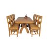 Country Oak 230cm Cross Leg Oval Table and 8 Chester Timber Seat Chairs - 6