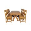 Country Oak 230cm Cross Leg Oval Table and 8 Chester Timber Seat Chairs - 7