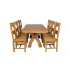 Country Oak 230cm Cross Leg Oval Table and 8 Chester Timber Seat Chairs - 7
