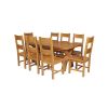 Country Oak 230cm Cross Leg Oval Table and 8 Chester Timber Seat Chairs - 8