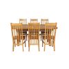 Country Oak 230cm Cross Leg Oval Table and 6 Chelsea Timber Seat Chairs - 6