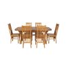 Country Oak 230cm Cross Leg Oval Table and 6 Chelsea Timber Seat Chairs - 3