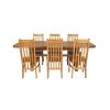 Country Oak 230cm Cross Leg Oval Table and 6 Chelsea Timber Seat Chairs - 5