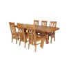 Country Oak 230cm Cross Leg Oval Table and 6 Chelsea Timber Seat Chairs - 2