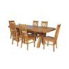Country Oak 230cm Cross Leg Oval Table and 6 Chelsea Timber Seat Chairs - 7
